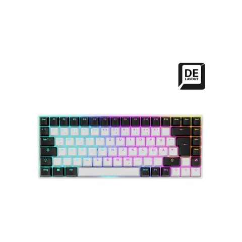 Sharkoon SKILLER SGK50 S3 - White 75% Mechanical Keyboard, Gateron Yellow, RGB LED, USB-C