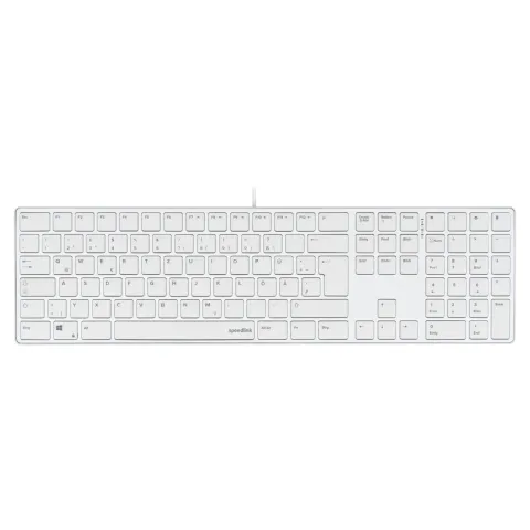 Speedlink Tastatur RIVA Slim Metal Scissor. weiss retail