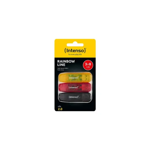 STICK Intenso Rainbow Line 8GB USB Stick 2.0 Multipack x3 bunt