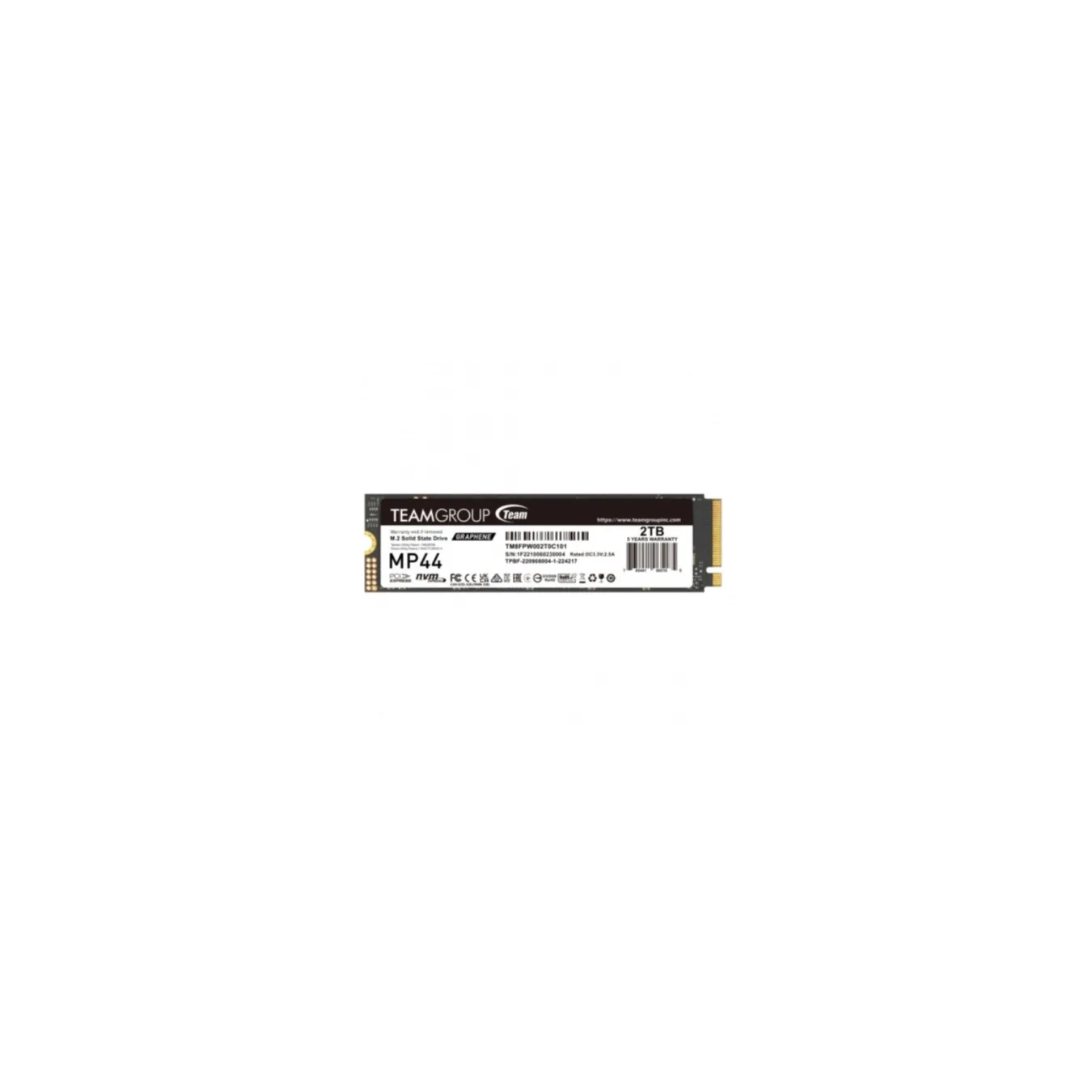 TEAMGROUP MP44 2TB SSD - TM8FPW002T0C101 - M.2 2280 NVMe PCIe Gen4 x4, Up to 7,400/7,000 MB/s