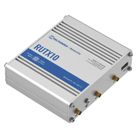 Teltonika RUTX10 - Dual-band Wi-Fi 5 Router, 4x Gigabit LAN, USB 2.0, 256MB RAM, ARM Cortex-A7 717MHz, Grey