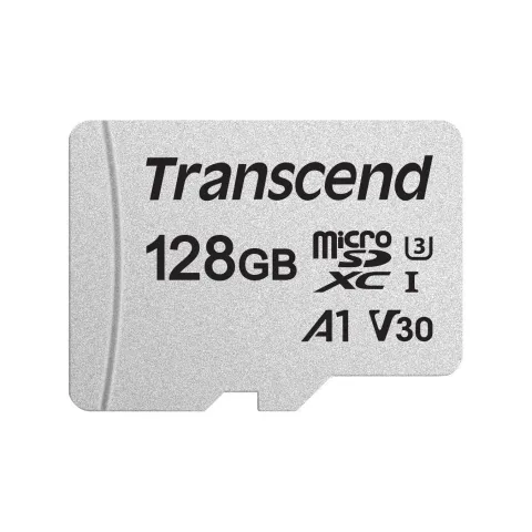 Transcend 300S microSDXC 128GB with Adapter - Silver - U3, V30, A1, NAND