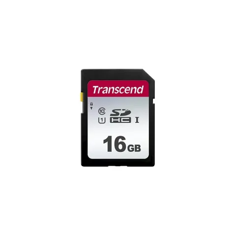 Transcend 300S SDHC Card - 300S - Black, 16GB, SD, U1, Class 10, 95 MB/s read