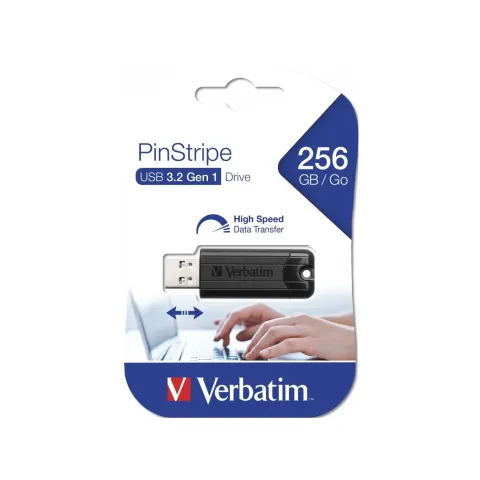 Verbatim PinStripe USB 3.2 256GB Black 49320