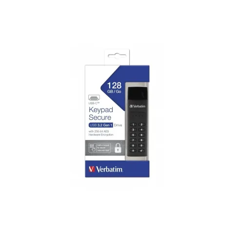 Verbatim USB Drive - 3.1 Keypad Secure USB-C AES Encryption 128GB