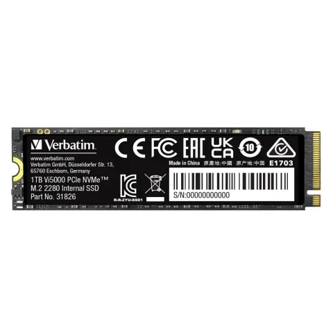 Verbatim Vi5000 1TB M.2 NVMe PCIe Gen4 SSD - 31826