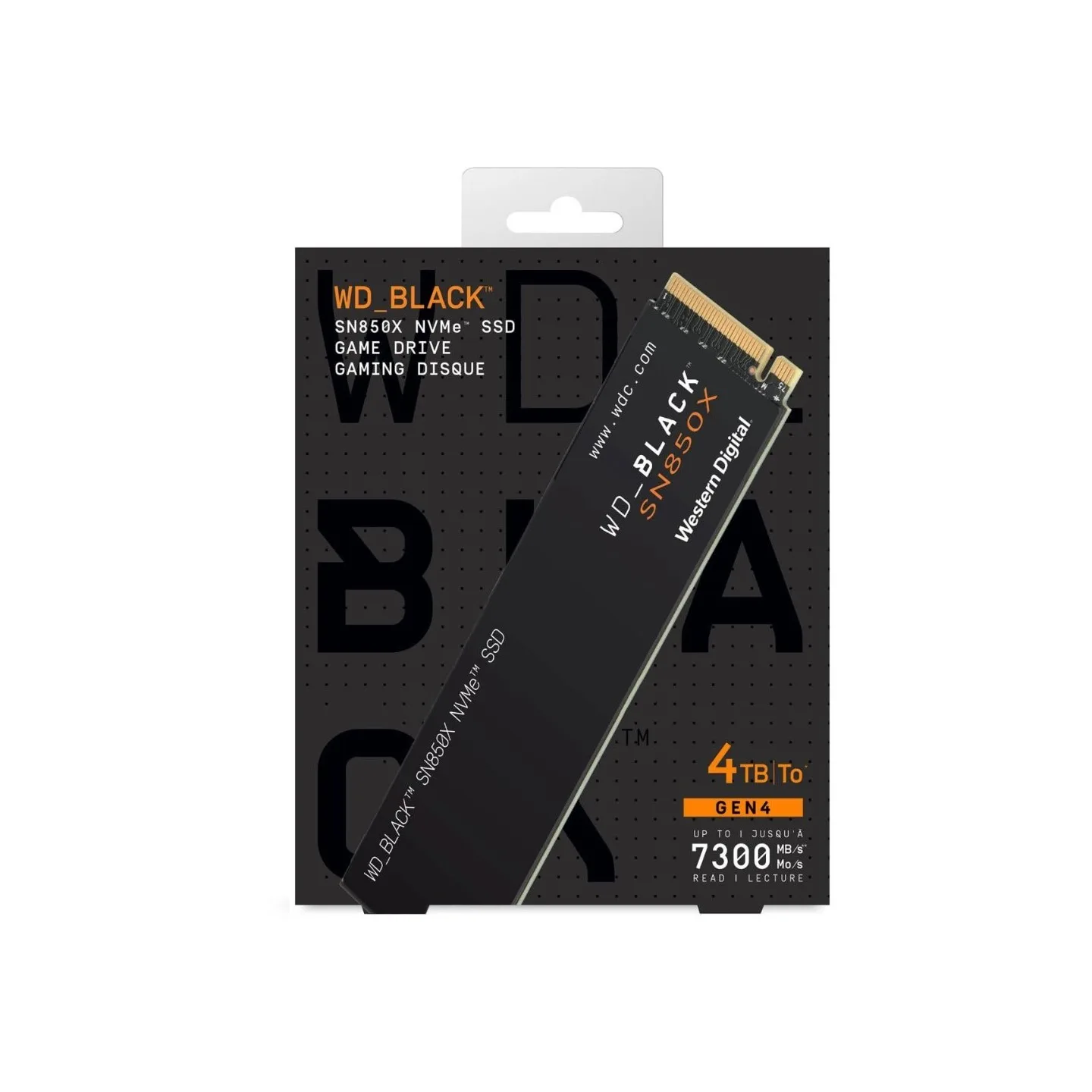 Western Digital Black SN850X 4TB M.2 NVMe SSD - PCIe 4.0 x4 7300 MB/s - WDS400T2X0E