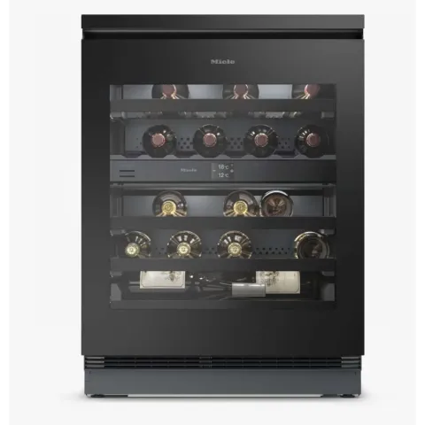 Miele Built-under wine conditioning unit KWTUS7074 F Obsidian Black glass