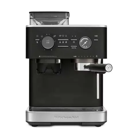 KITCHENAID SEMI AUTOMATIC ESPRESSO MACHINE WITH BURR GRINDER – CAST IRON BLACK 5KES6551BBK