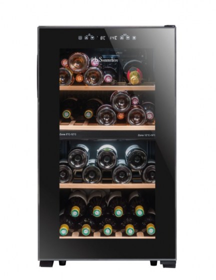 La Sommeliere LS51.2Z BLACK wine cellar double zone 50 bottles