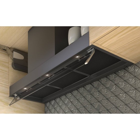 Airforce F300 black Built-in Cooker Hood, 90cm
