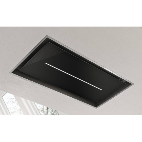 Airforce Sinergia Stainless Steel & Black Glass Ceiling Hood 100cm