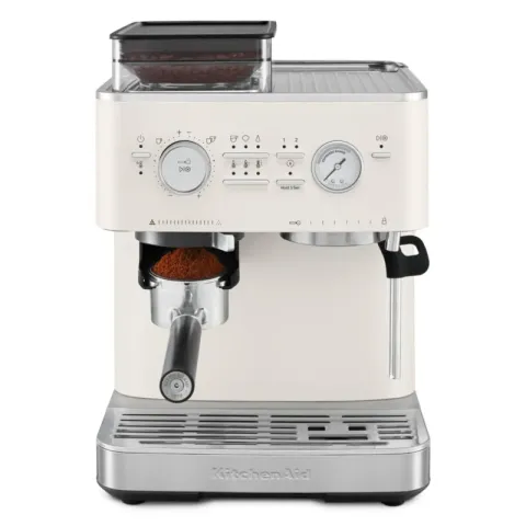 KITCHENAID SEMI AUTOMATIC ESPRESSO MACHINE WITH BURR GRINDER – PORCELAIN WHITE 5KES6551BPL
