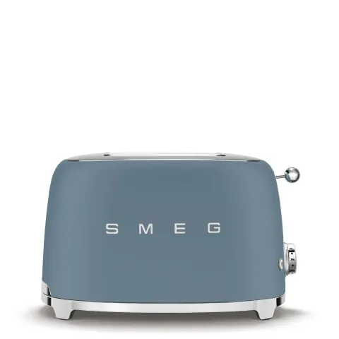 Smeg Toaster 2 slice Storm Blue, Matt 50’s Style Aesthetic TSF01SBMEU