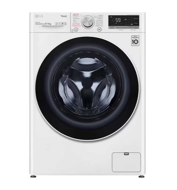 LG F4DV508S0E Washer/Dryer (8/6kg) AI DD™, Steam, TurboWash™