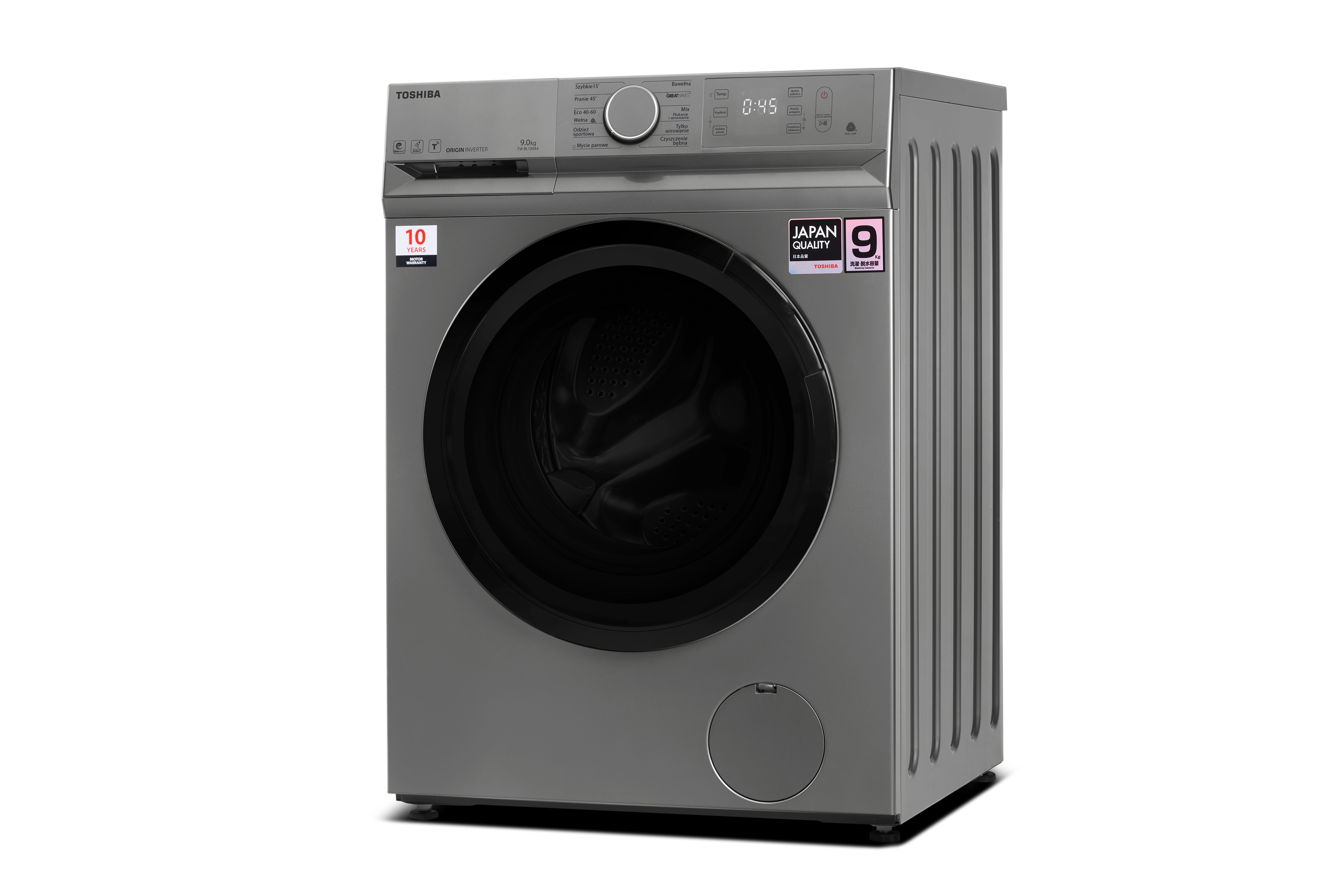 Toshiba TW-BL100A4CY (Silver) Washing Machine (9KG) Wi-Fi & Steam