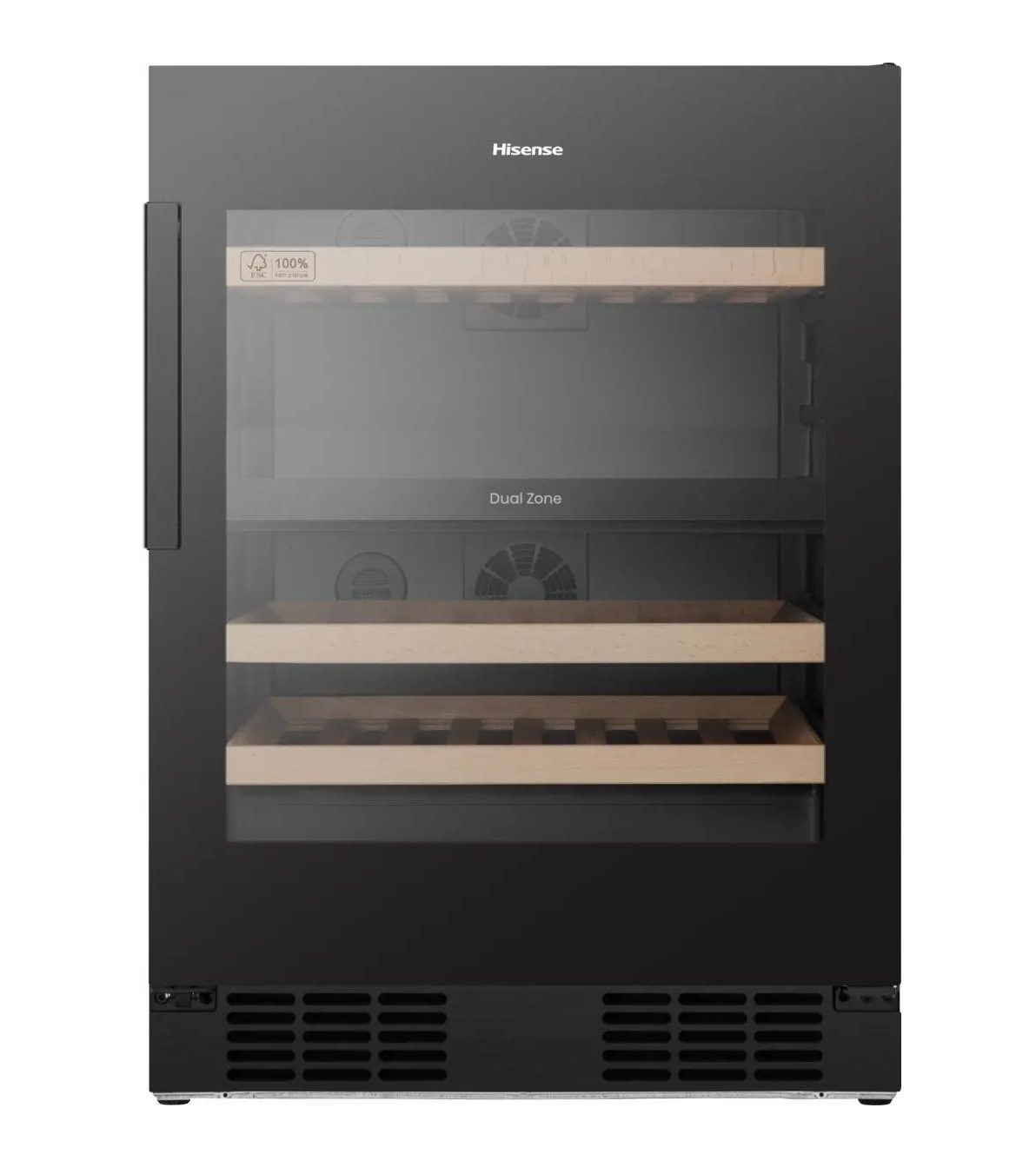 Hisense RW3N122GALF (46 Bottles) Dual Temp Zone Wine Cooler – Built in Capability