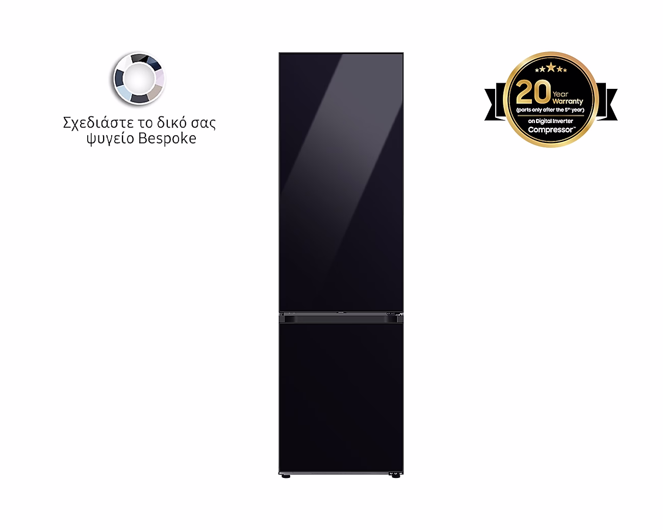 SAMSUNG RB38A6B2E22/EF Refrigerator,(HxWxD)203x59.5x65.8 cm Black 390L, 2 Years Warrantee and 20 on motor