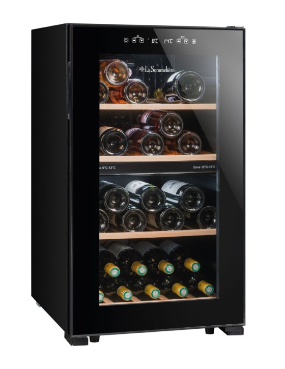 LA SOMMELIERE LS51.2Z BLACK wine cellar double zone 50 bottles, (WxDxH cm) 48x56.5x83.8cm
