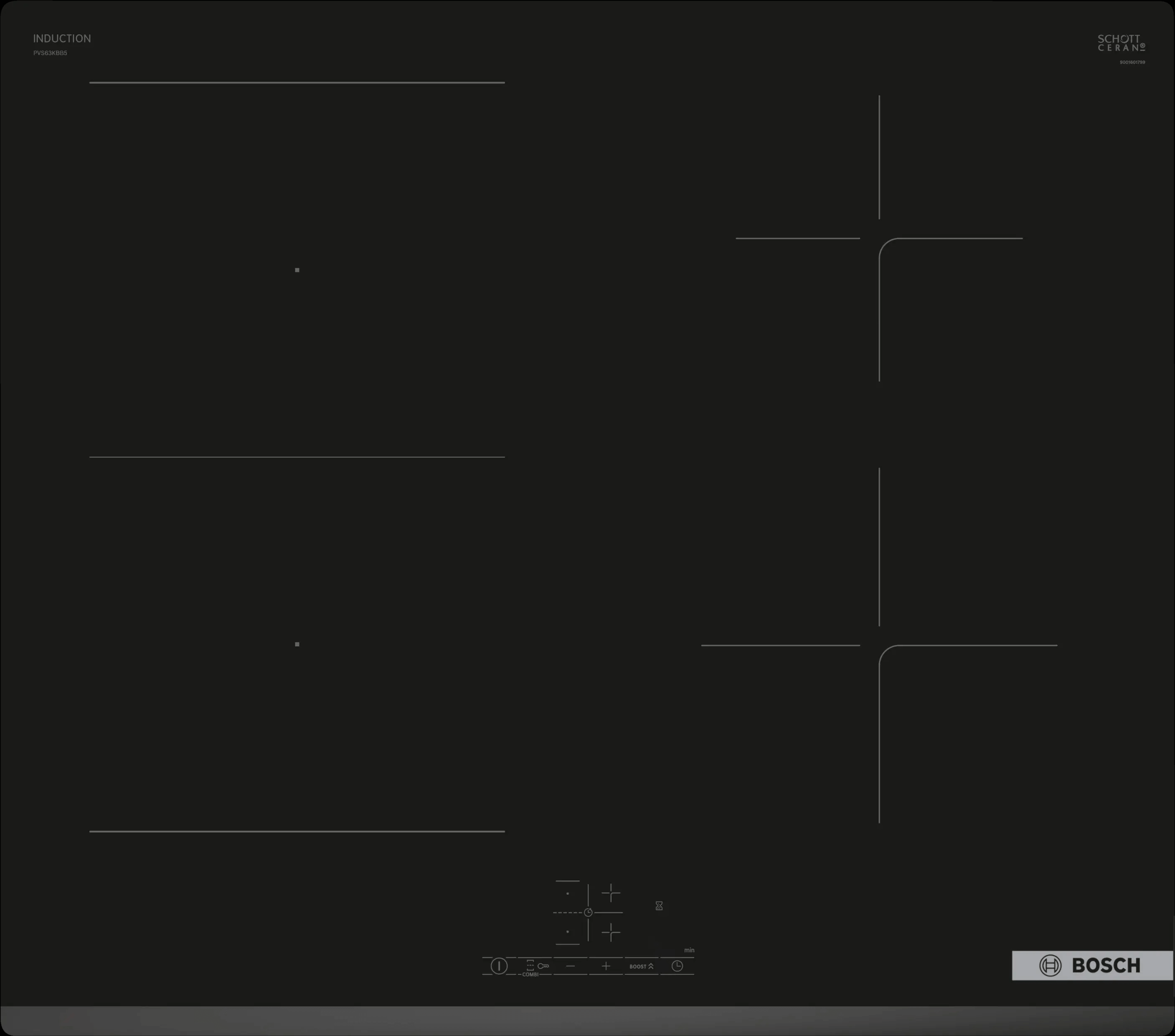 BOSCH Series 4, Induction Hobs, 60 cm, Frameless Built-In PVS63KBB5E