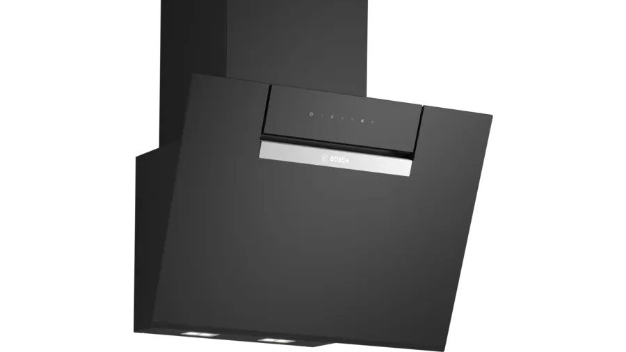 Bosch DWK67FN60 Series 4 wall-mounted cooker hood 60 cm clear glass black printed