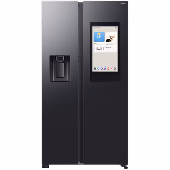 SAMSUNG 614L Bespoke AI Ψυγείο Ντουλάπα Family Hub - Μαύρο Μέταλλο RS90F66BEFEF