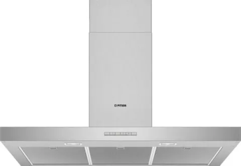 Pitsos PTK9E65G Wall Mount Cooker Hood, 90cm, 604m³ air/hour,48db