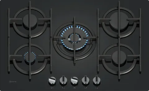 NEFF Gas Hob N 70 75 cm Tempered glass, Black T27PIQ4S0