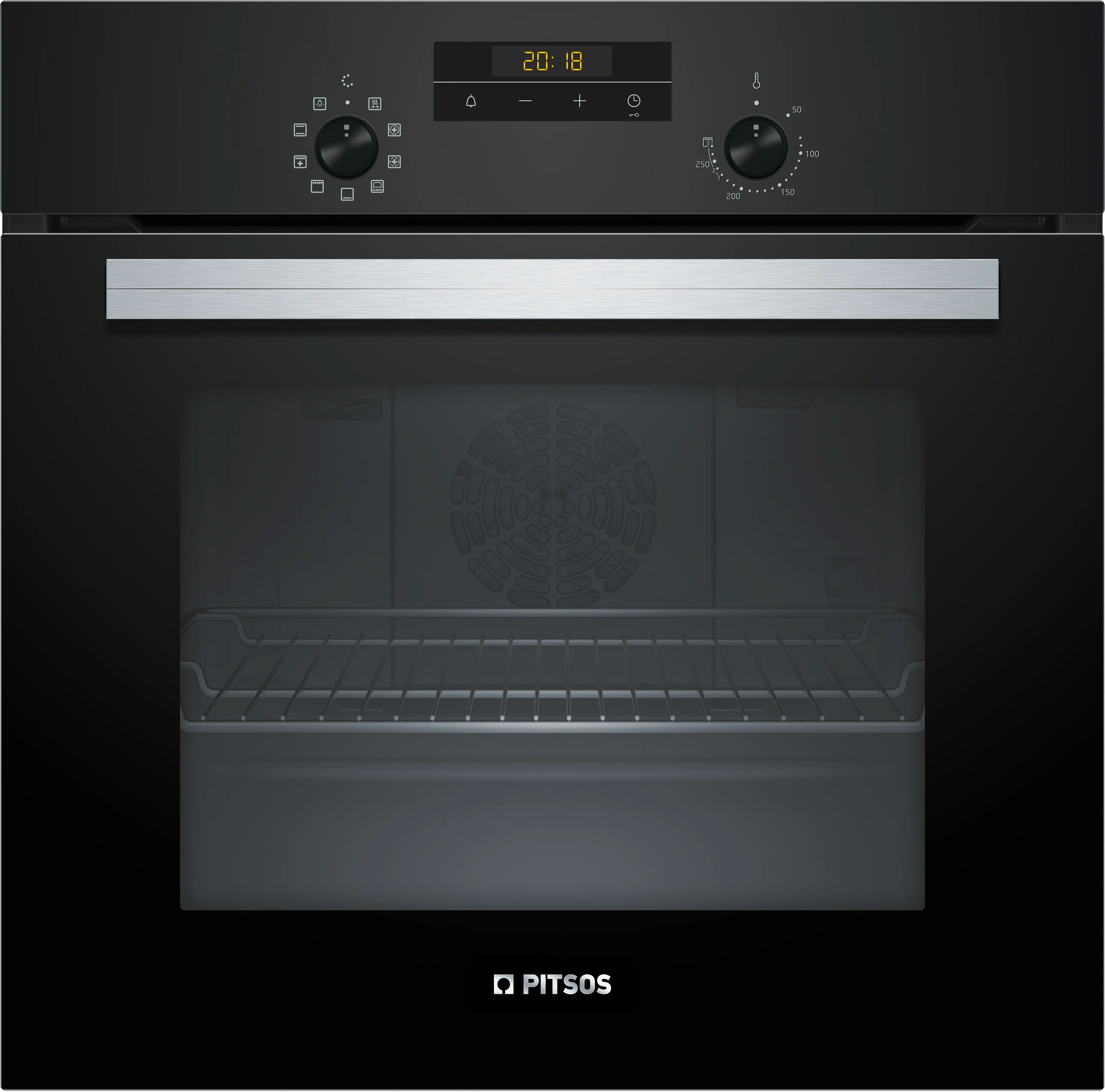 PITSOS PH12M41B0 Εντοιχιζόμενος Φούρνος 66 Λίτρα, Μαύρο, 5 YEARS GENERAL QUARANTEE
