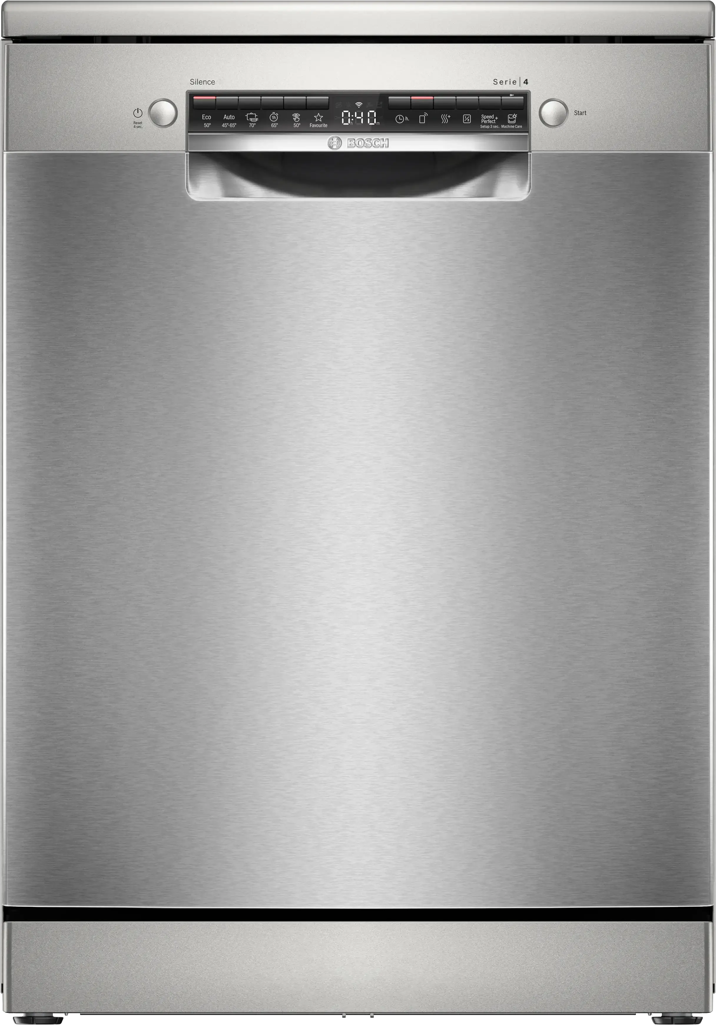 BOSCH SMS4HTI16E Series 4 Freestanding Dishwasher 60 cm, Brushed Steel Anti‑Fingerprint, 5 Years General Guarantee