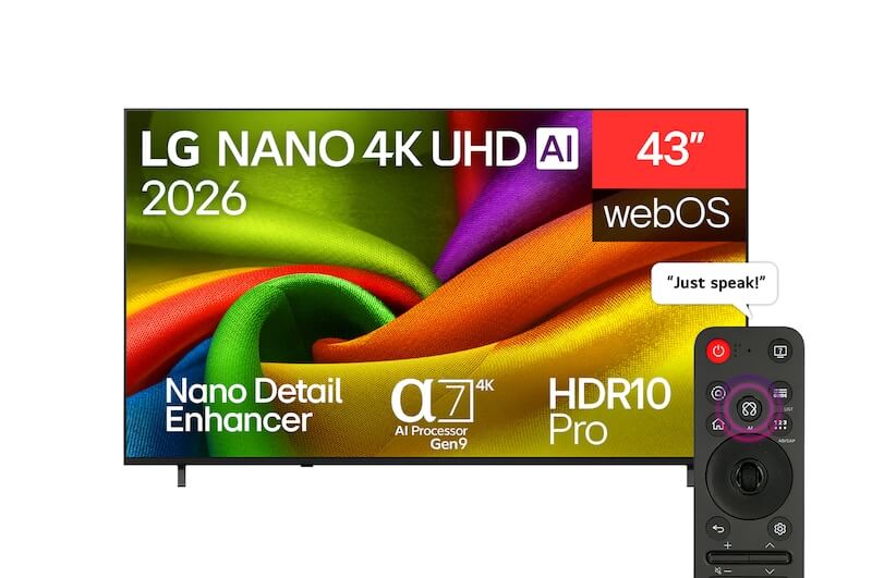 LG 43NU850B6LA 43" LG NANO 4K AI NU85 Smart TV 2026