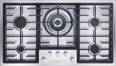 Miele Platinum Gas Hob KM 2356-1 with electronic features for maximum safety and ease of use.