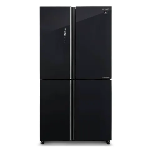 SHARP SJ-GP820C-BK Ψυγείο Τετράπορτο, Μαύρο Γυαλί