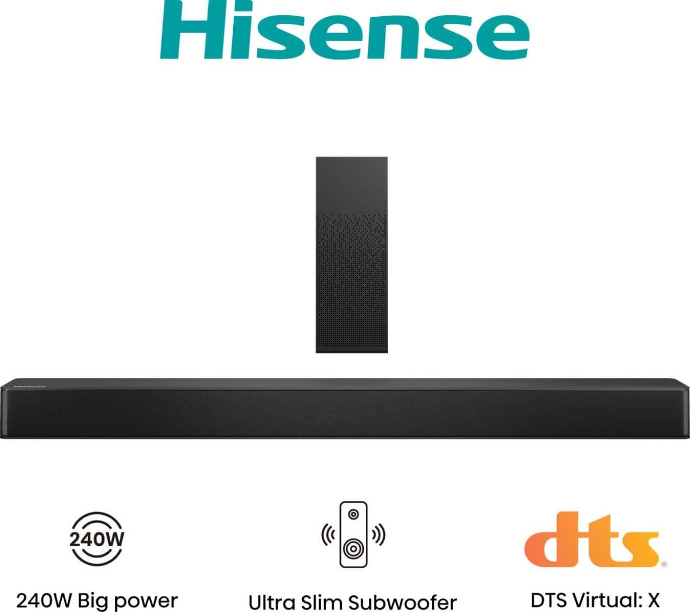 HISENSE HS2100 2.1 CH Soundbar, 240 W