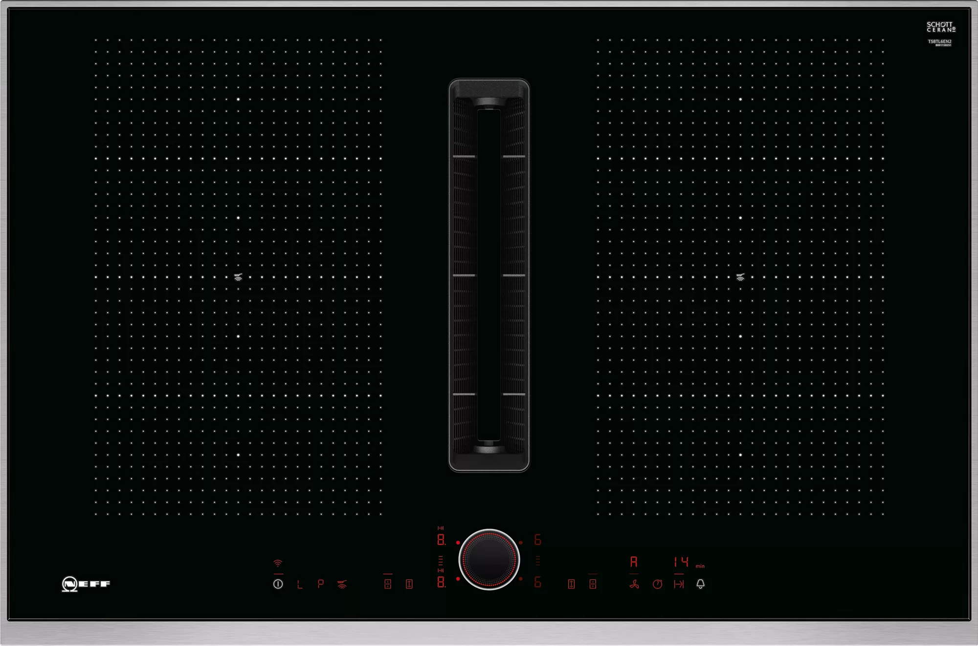 Induction hob Neff with integrated ventilation system 80 cm T58TL6EN2