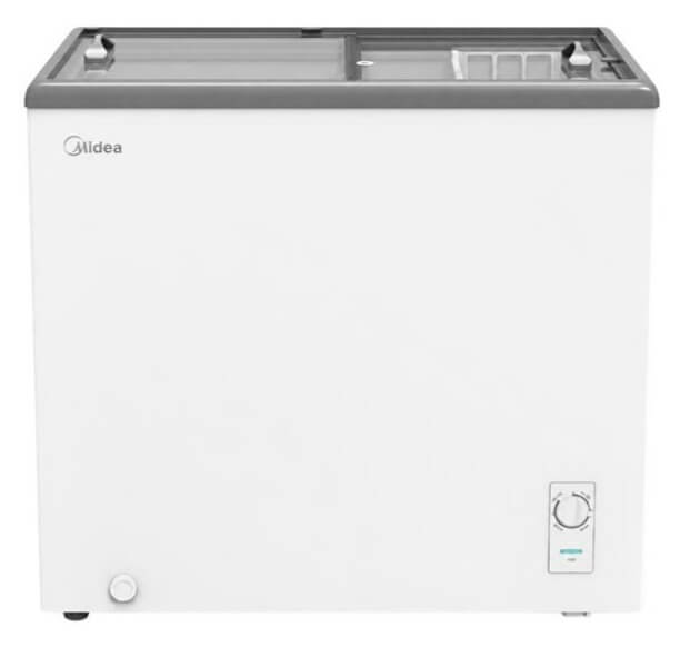 Midea MDRZ422FZF21EU Chest Showcase Freezer, White, 295L (83.5 × 106.5 × 59.2 cm)