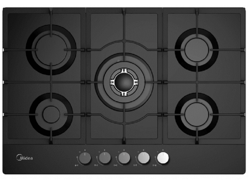 Midea Gas Hob Glass 5 zones MD-MG75095TGB-CYP 75CM , 5 Years Guarantee