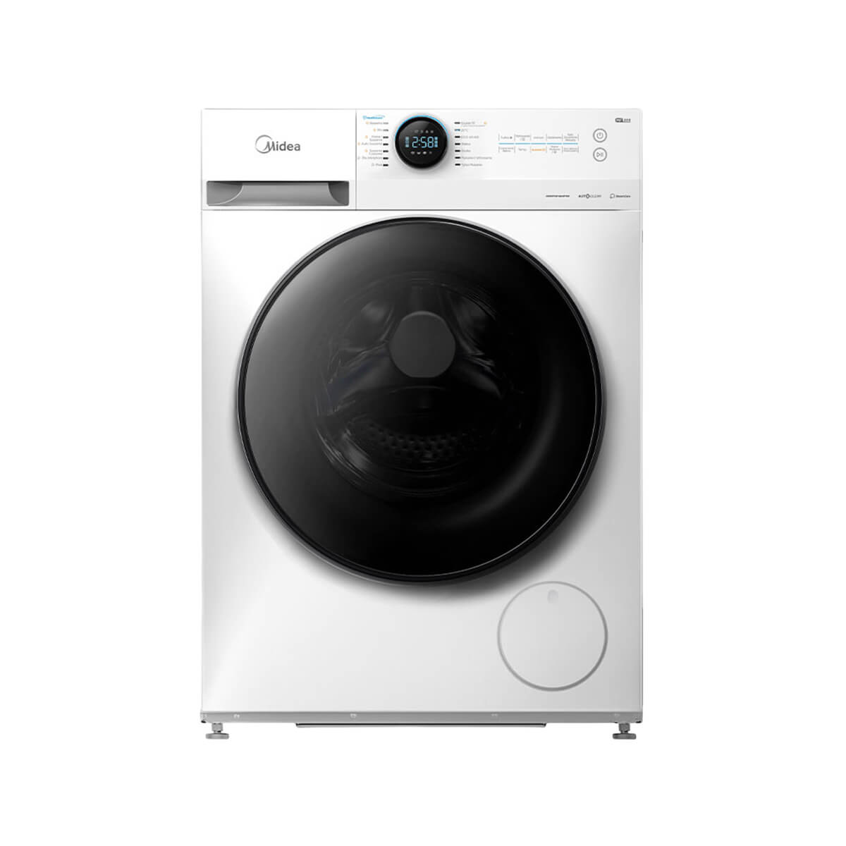 Midea MF200D80WB-E Washing Machine, Display, Health Guard, Steam, Washing Machine & Dryer, 1400rpm, 8kg/6kg Load, White