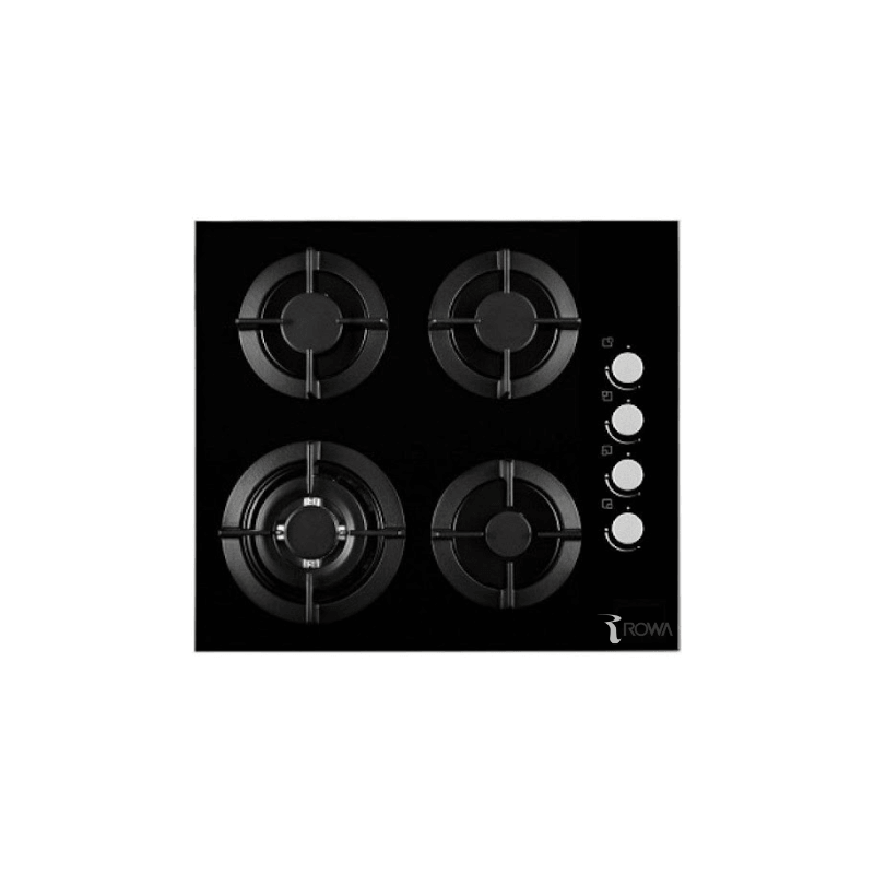GAS HOB ROWA RW 604 T-BLK - GLS, 5 YEARS GUARANTEE