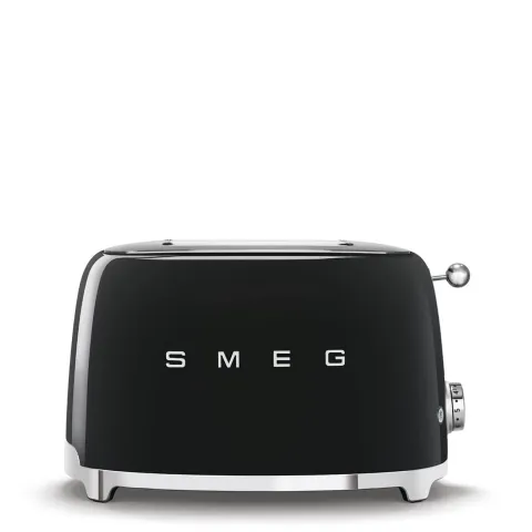 Black Glossy toaster 2‑slice, 2‑slot toaster 50's Style aesthetic TSF01BLEU