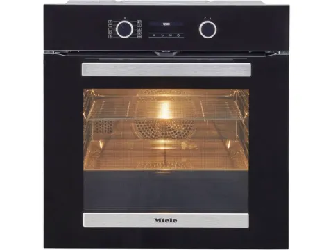 Miele H2465BP Active 60cm Obsidian Black Single Pyrolytic Oven, 76L, 12144190
