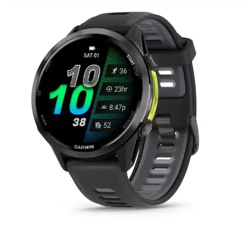 Garmin Forerunner 970 Titanium with Carbon Gray DLC Titanium with Black Case and Black/Translucent Whitestone Band