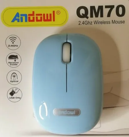 Andowl QM70 Ασύρματο Ποντίκι Μπλε/Ροζ