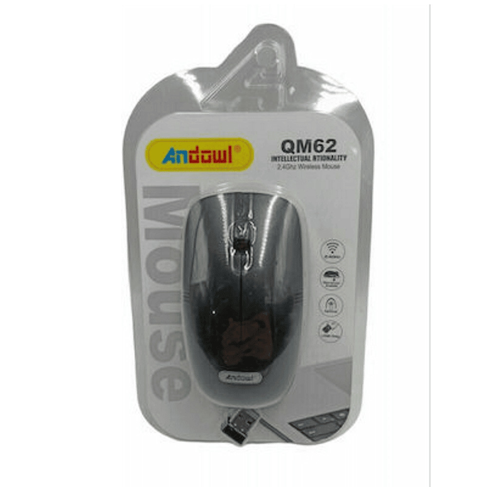 Andowl QM62 Ασύρματο Ποντίκι Μαύρο/Λευκό