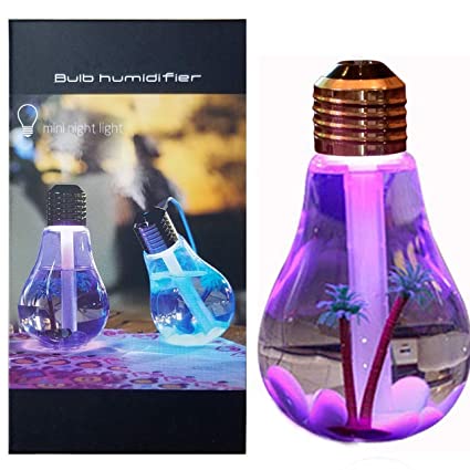 Bulb Humidifier 400ml USB Air Humidifier Colorful LED Night Lamp For Home Office Decor