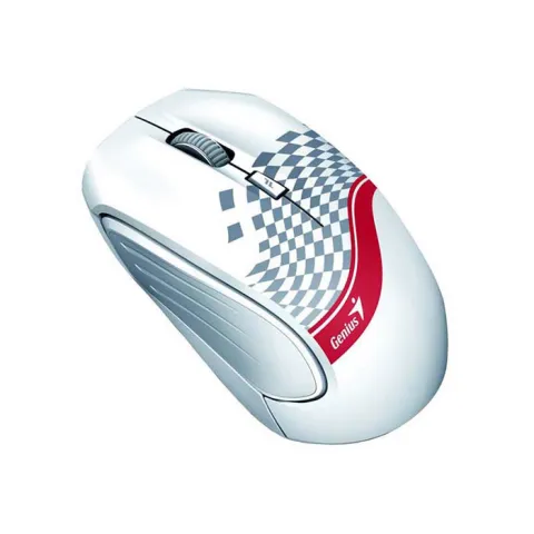 GENIUS MOUSE WIRELESS DX-6800, 2.4GHz, 1200DPI, 4-BUTTONS, ERGONOMIC, USB PICO RECEIVER STORAGE, STICK-N-GO MOUNT, TATTOO WHITE