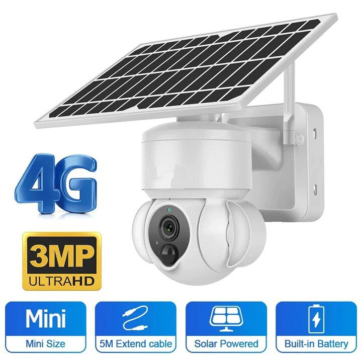 Andowl Q-SX81 IP Solar Κάμερα Παρακολούθησης Wi-Fi/4G 4K Αδιάβροχη Μπαταρίας με Μικρόφωνο