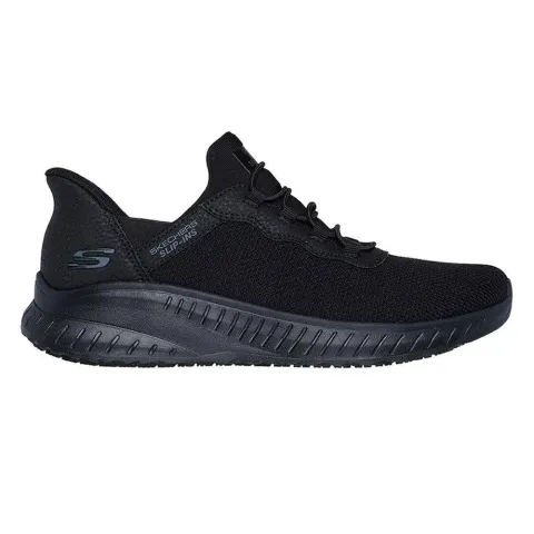 SKECHERS SQUAD CHAOS SLIP RESISTANT: JASUL WOMENS WORKING SHOES (108194-BLK)
