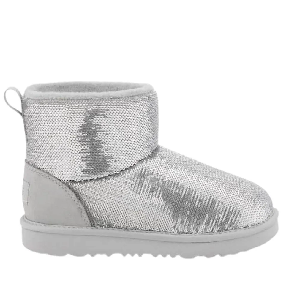 UGG CLASSIC MINI MIRROR BALL KIDS BOOT (1143708K-SLVR)