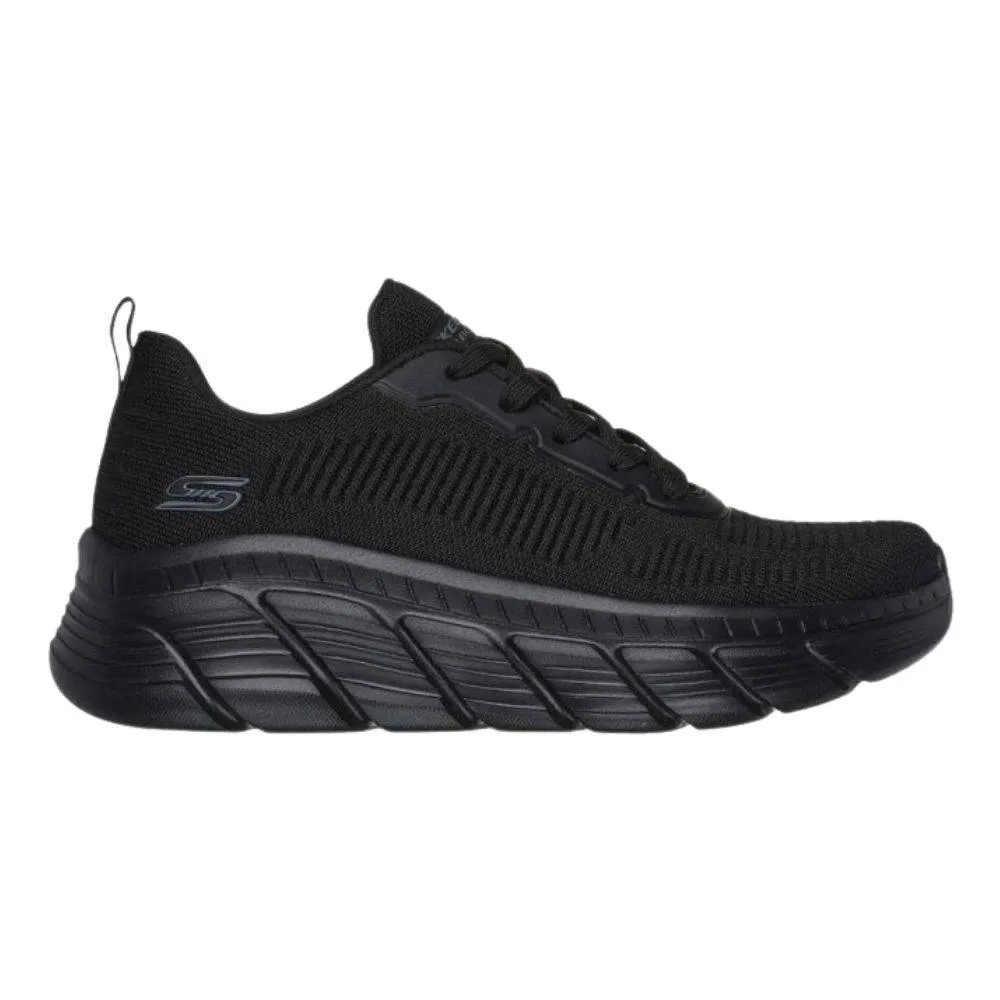 SKECHERS BOBS B FLEX HI - ENGINEERED KNIT FASHION LACE UP SNEAKER (117385-BBK)